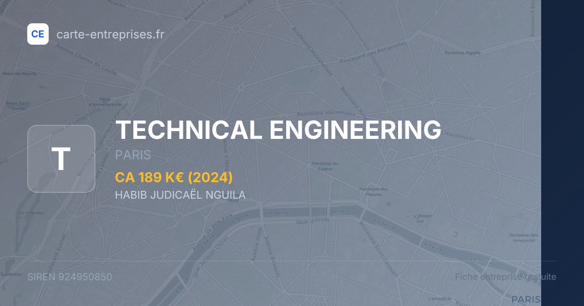 TECHNICAL ENGINEERING — 924950850 — fiche entreprise