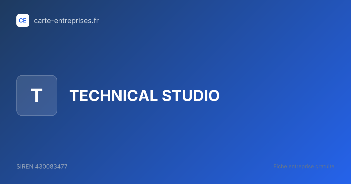TECHNICAL STUDIO — 430083477 — fiche entreprise