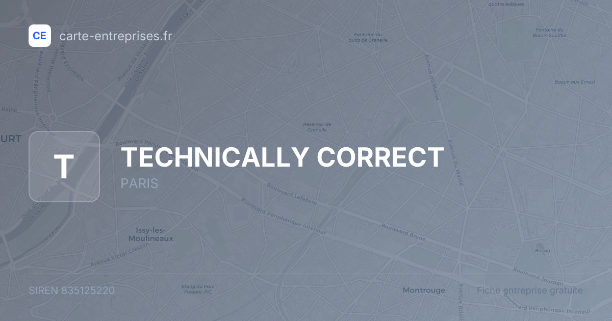 TECHNICALLY CORRECT — 835125220 — fiche entreprise