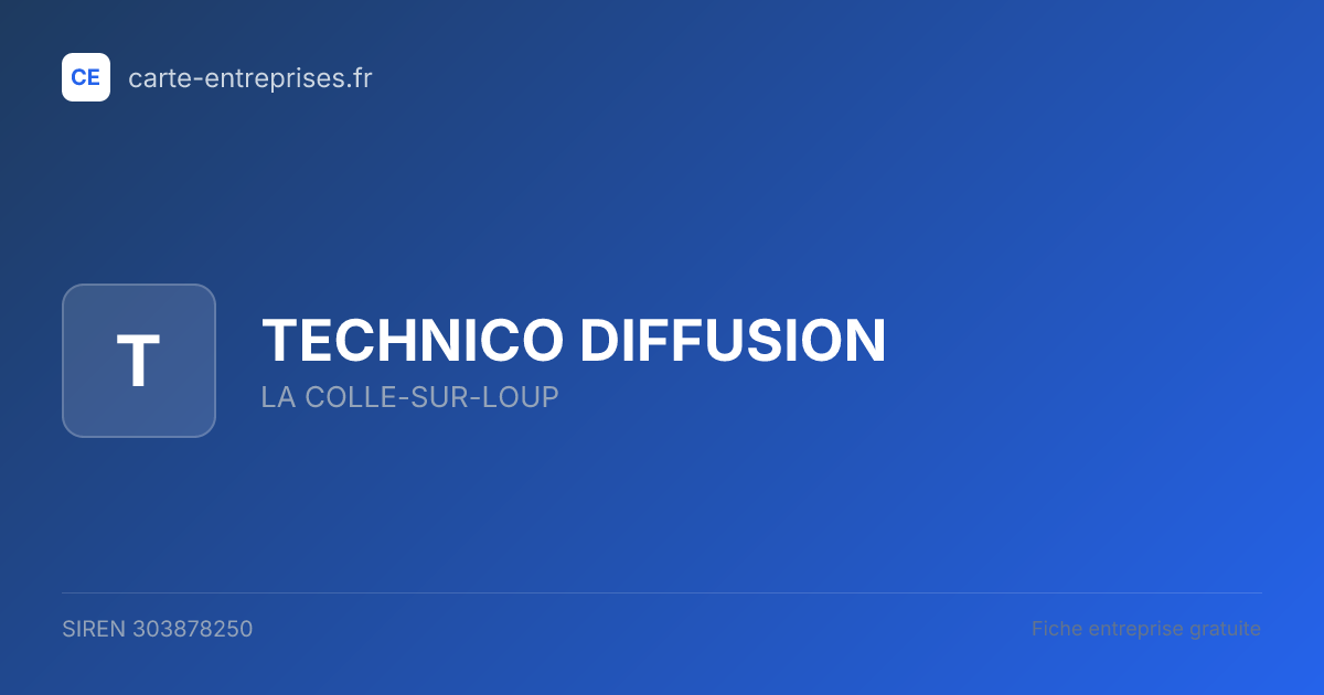 TECHNICO DIFFUSION — 303878250 — fiche entreprise