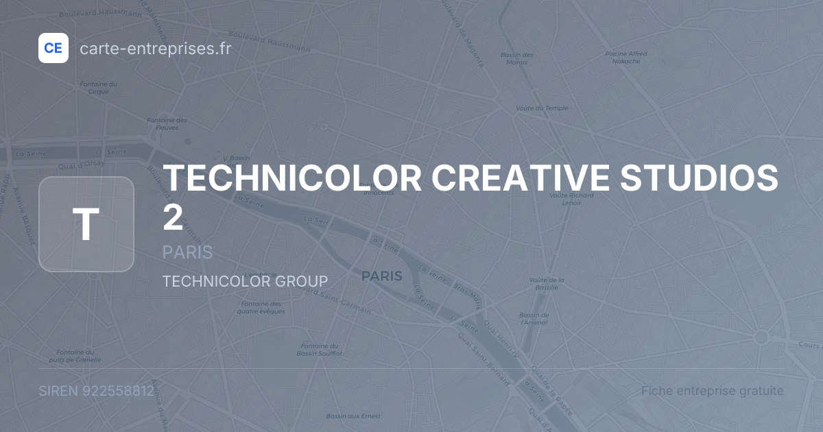 TECHNICOLOR CREATIVE STUDIOS 2 — 922558812 — fiche entreprise