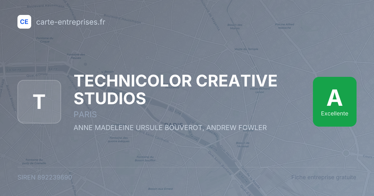 TECHNICOLOR CREATIVE STUDIOS — 892239690 — fiche entreprise