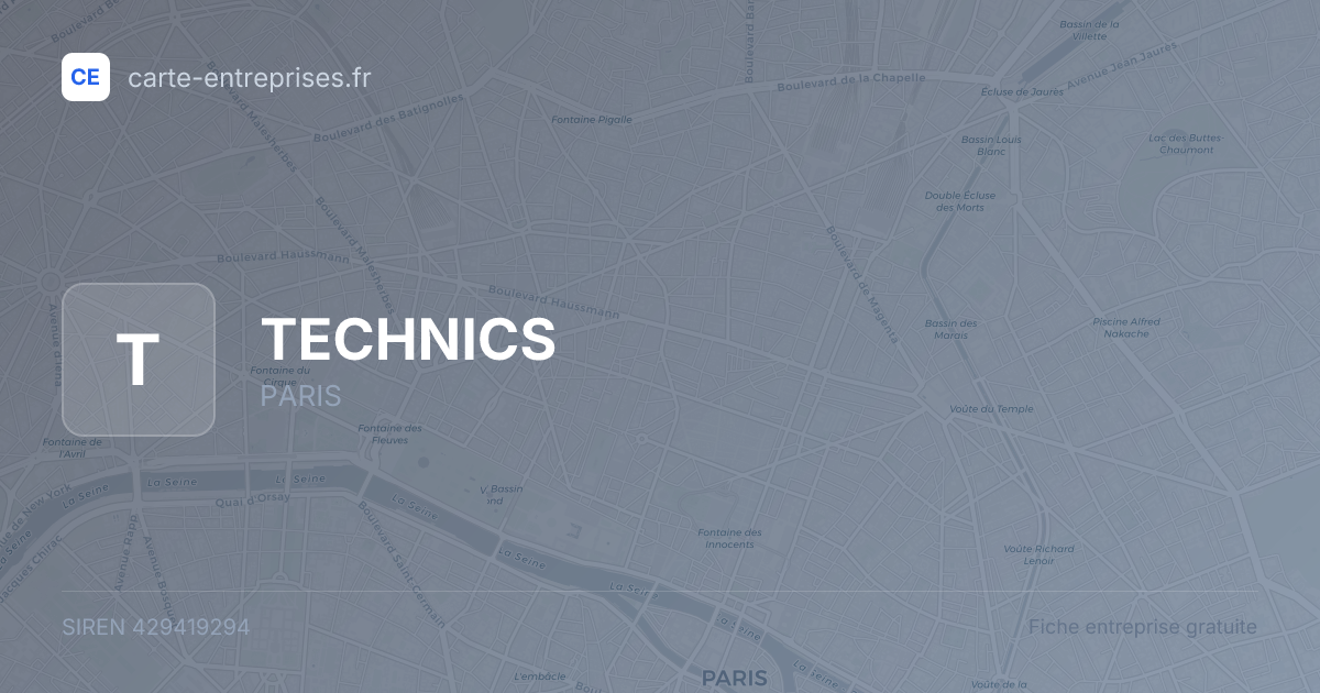 TECHNICS — 429419294 — fiche entreprise