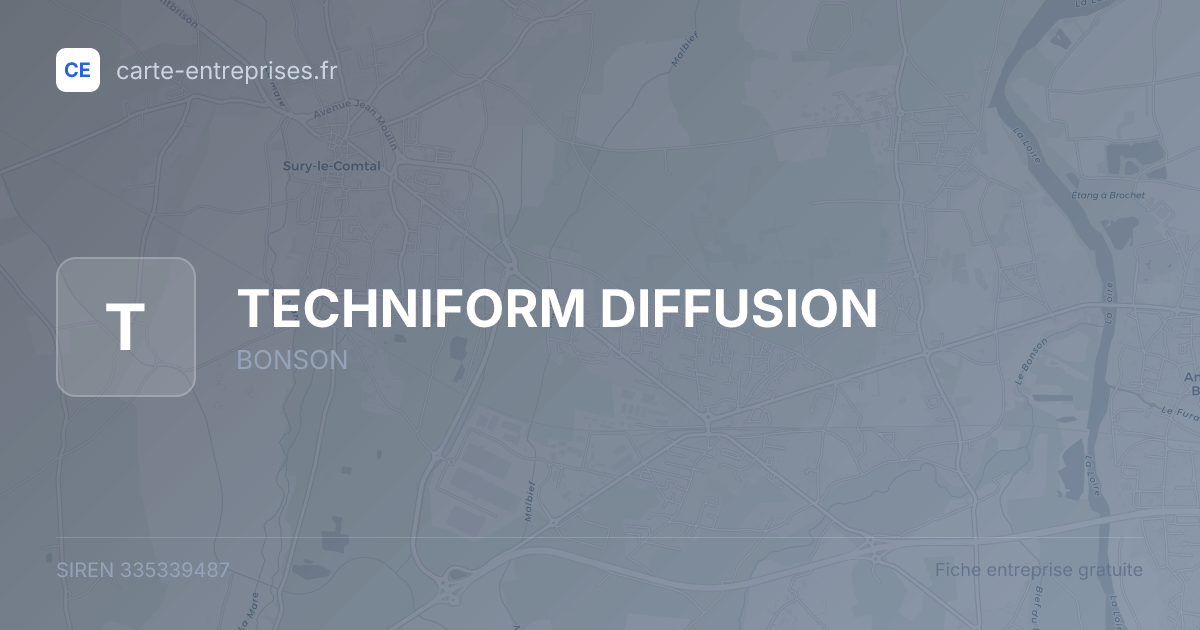TECHNIFORM DIFFUSION — 335339487 — fiche entreprise