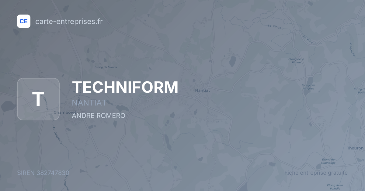 TECHNIFORM — 382747830 — fiche entreprise