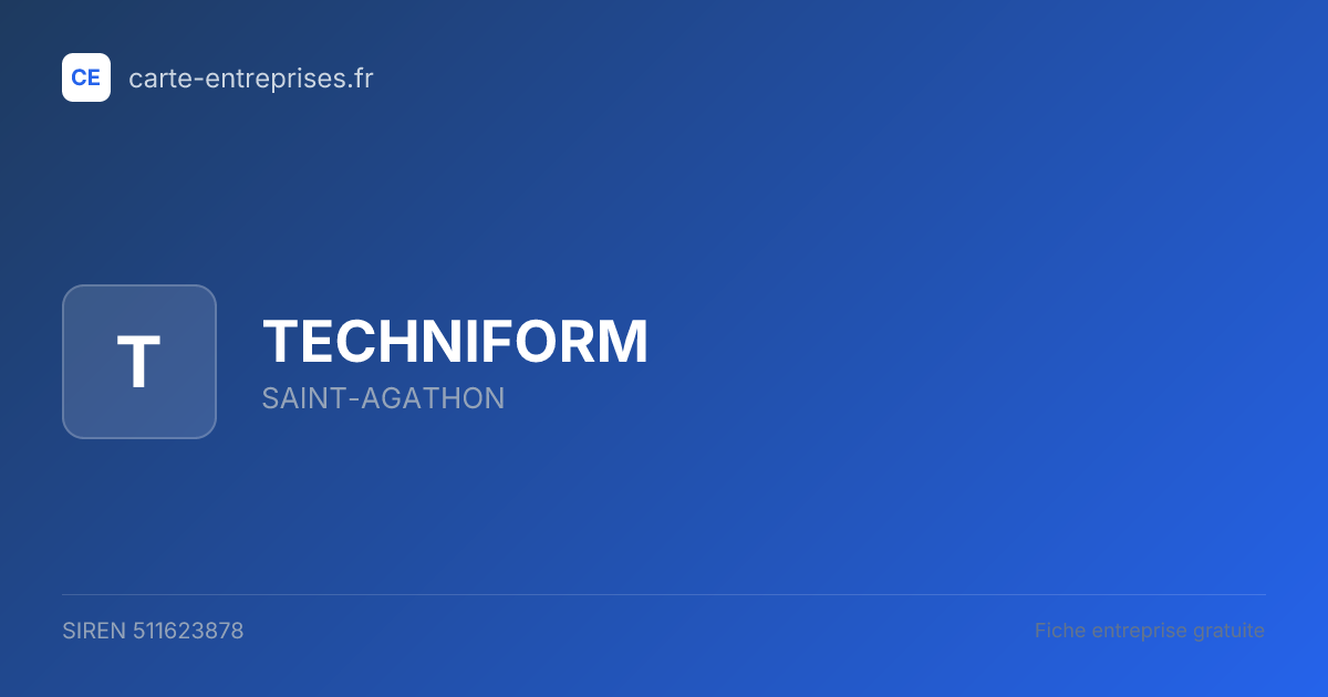 TECHNIFORM — 511623878 — fiche entreprise