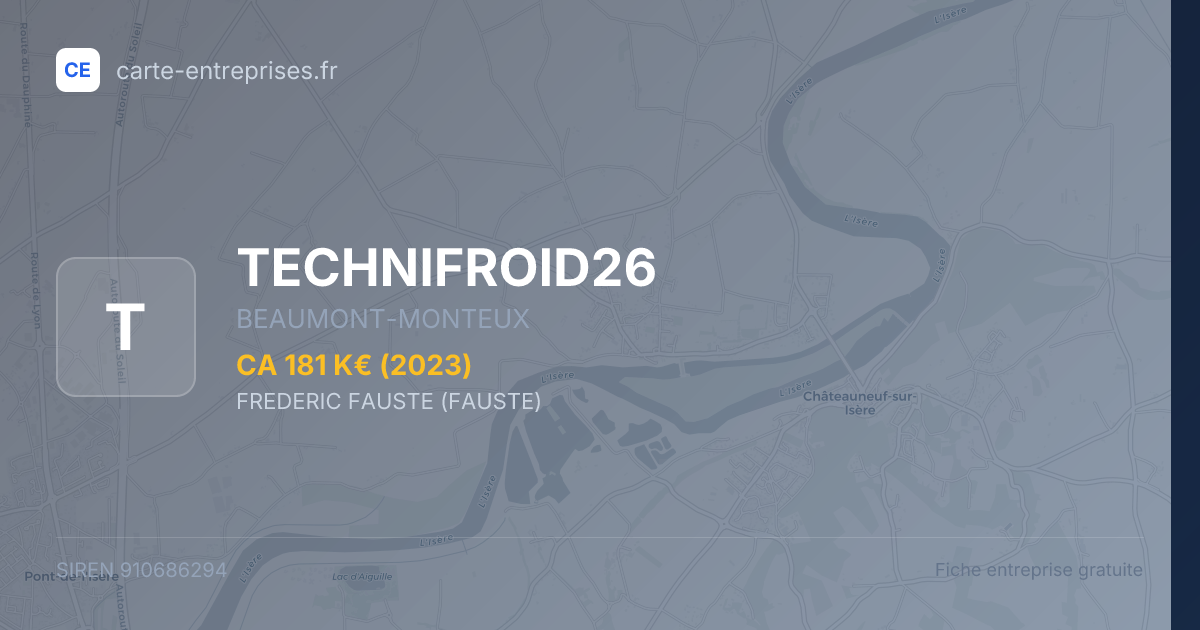 TECHNIFROID26 — 910686294 — fiche entreprise