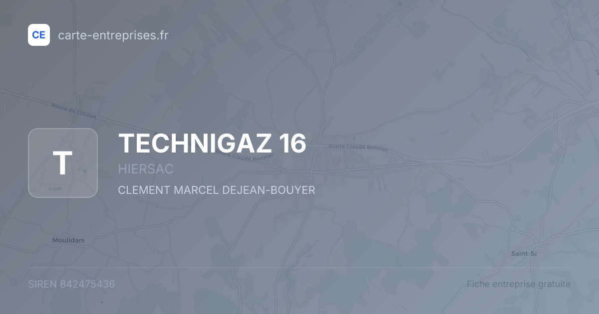TECHNIGAZ 16 — 842475436 — fiche entreprise