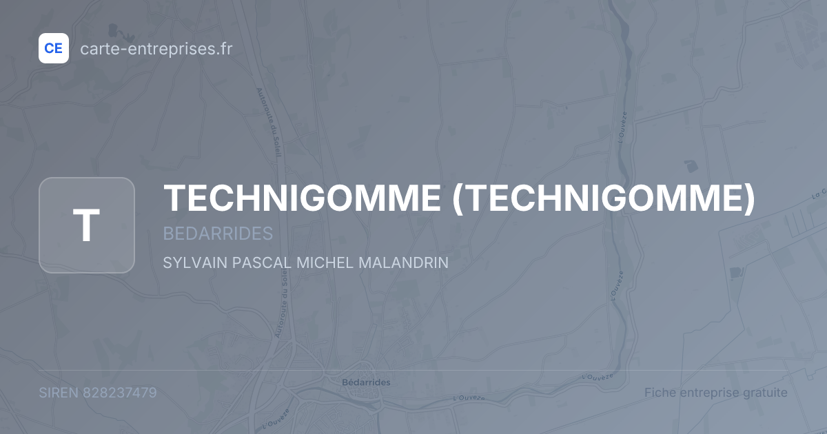 TECHNIGOMME — 828237479 — fiche entreprise