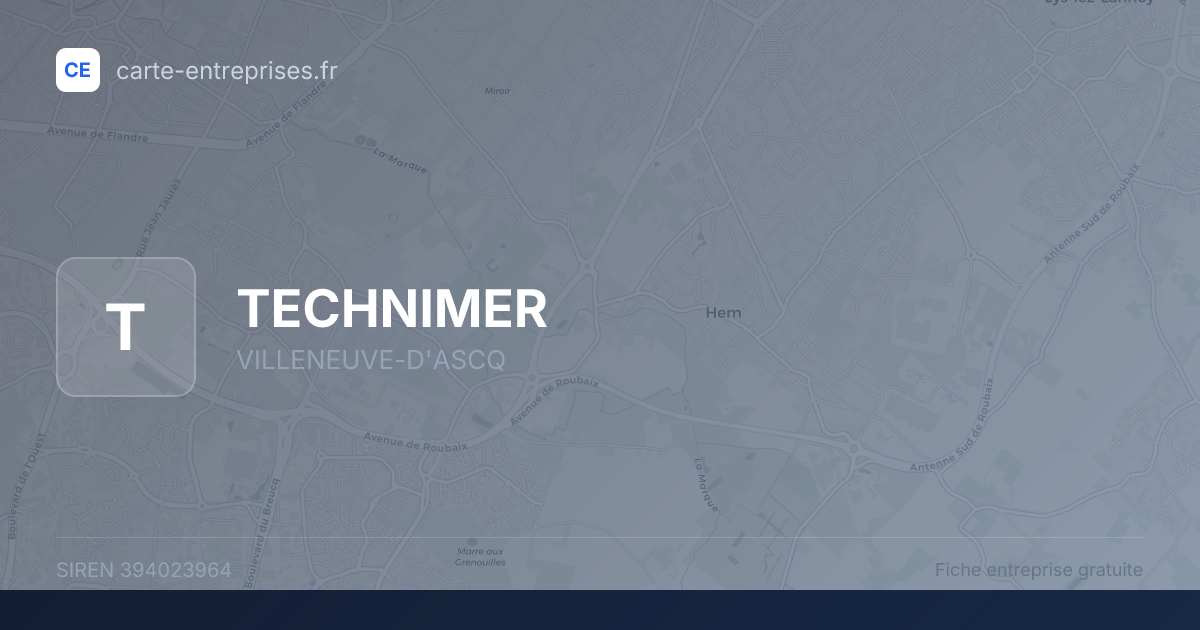 TECHNIMER — 394023964 — fiche entreprise