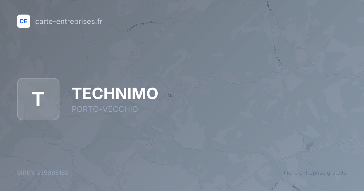 TECHNIMO — 339965162 — fiche entreprise