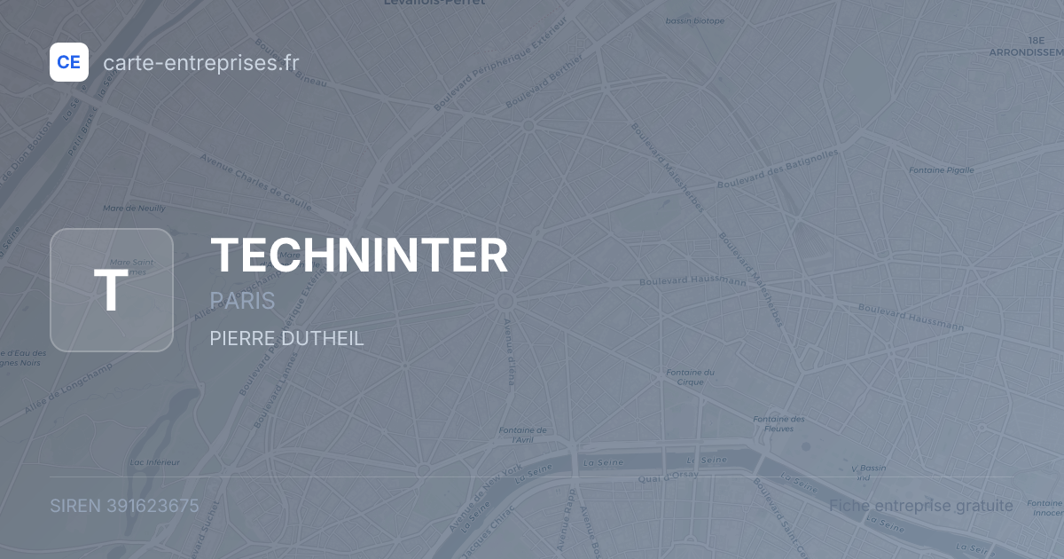 TECHNINTER — 391623675 — fiche entreprise