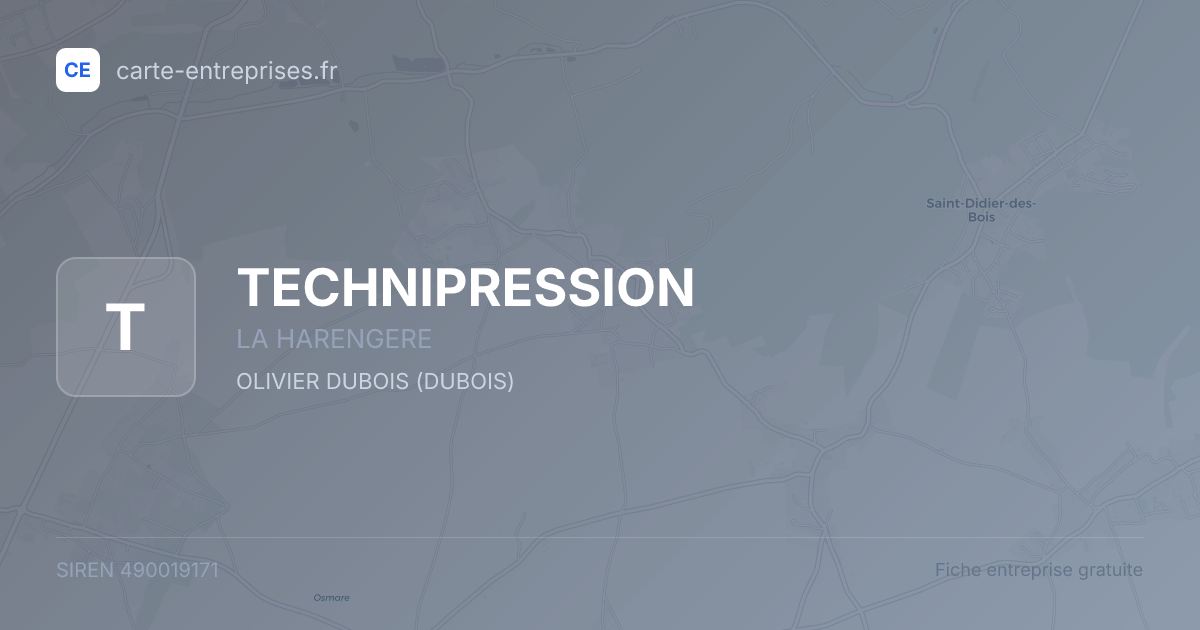 TECHNIPRESSION — 490019171 — fiche entreprise