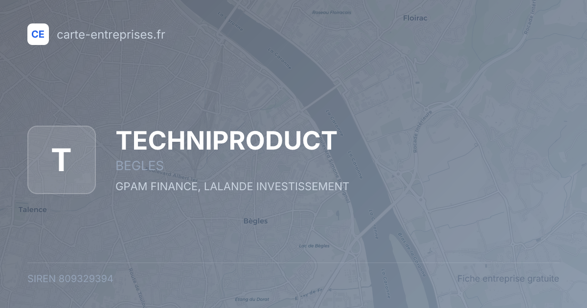 TECHNIPRODUCT — 809329394 — fiche entreprise