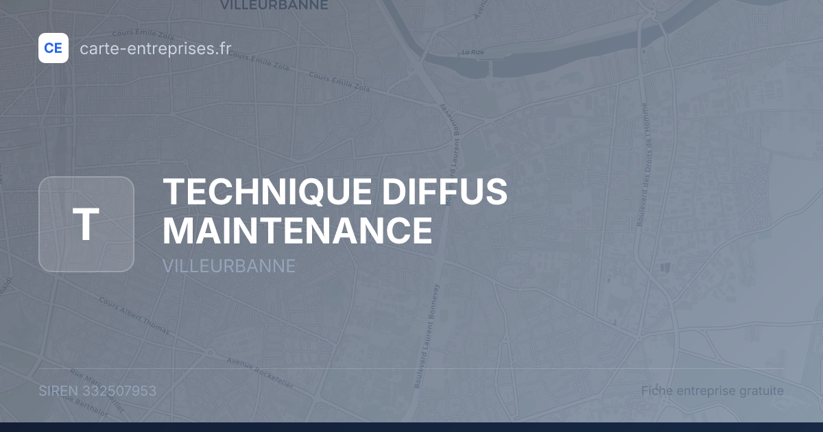 TECHNIQUE DIFFUS MAINTENANCE — 332507953 — fiche entreprise