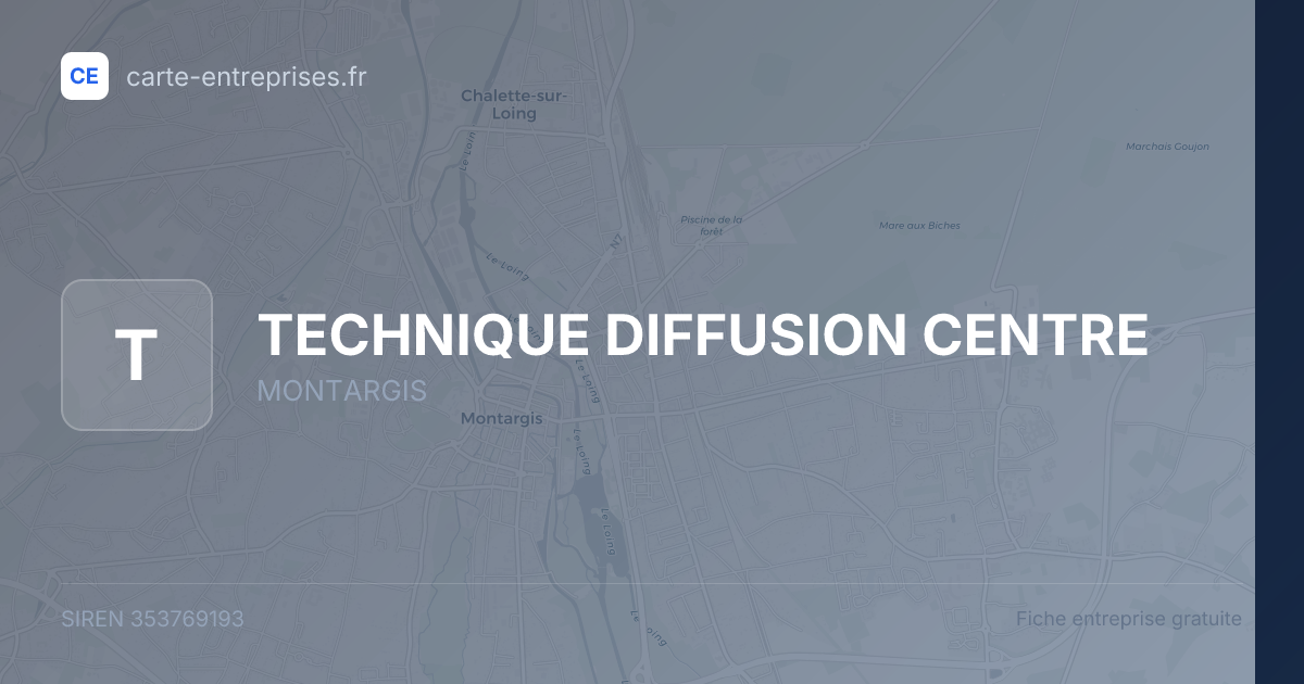 TECHNIQUE DIFFUSION CENTRE — 353769193 — fiche entreprise