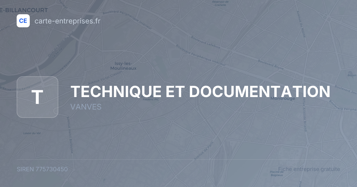 TECHNIQUE ET DOCUMENTATION — 775730450 — fiche entreprise
