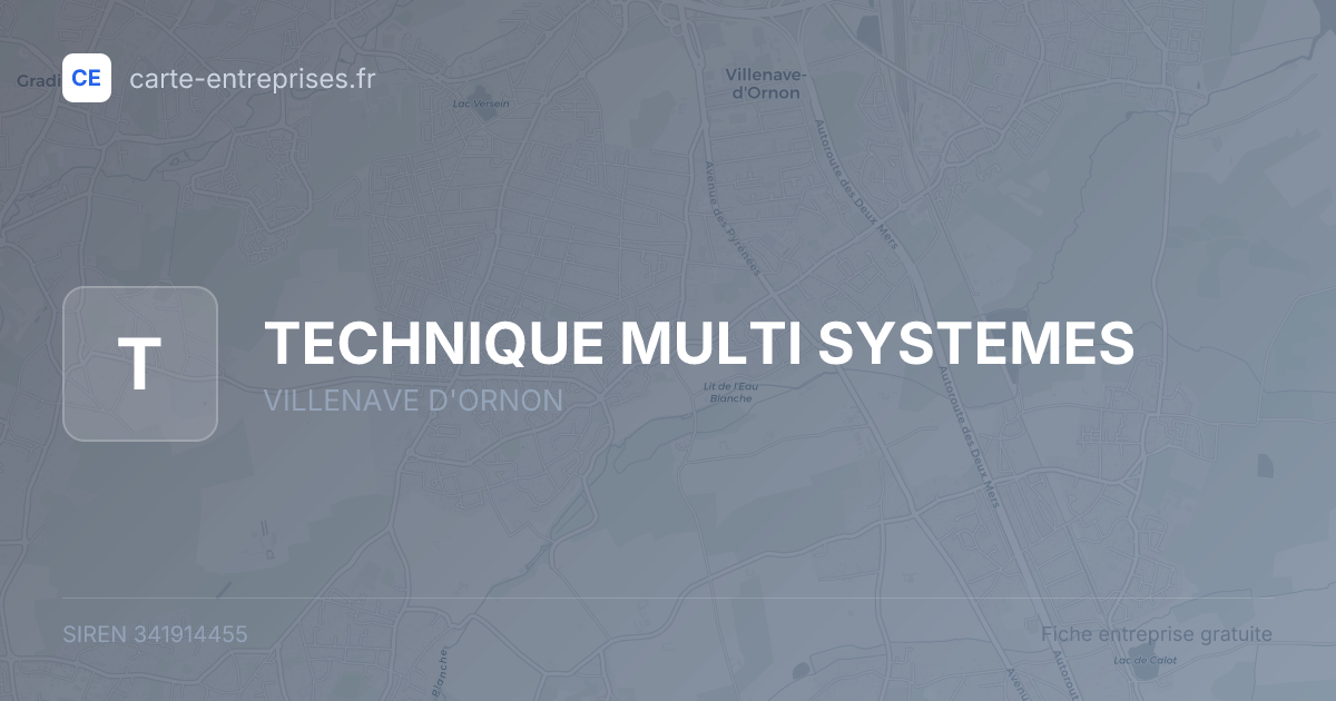 TECHNIQUE MULTI SYSTEMES — 341914455 — fiche entreprise