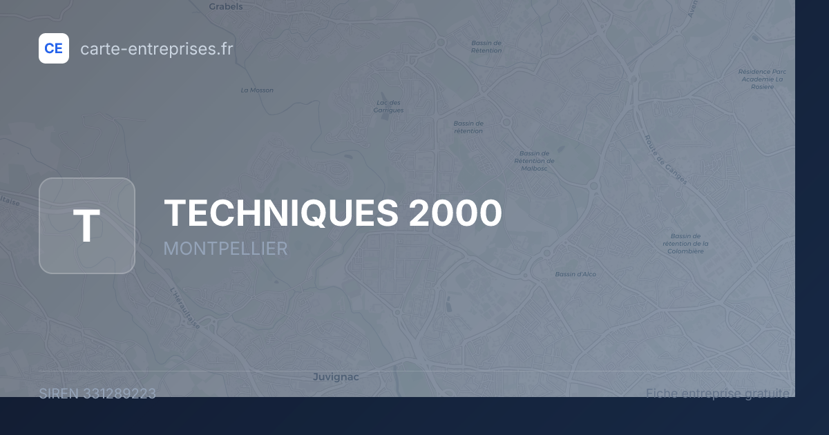 TECHNIQUES 2000 — 331289223 — fiche entreprise