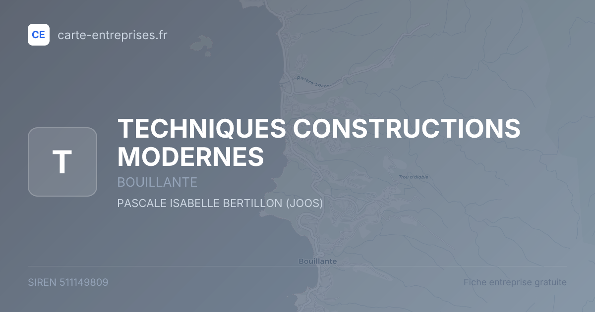 TECHNIQUES CONSTRUCTIONS MODERNES — 511149809 — fiche entreprise