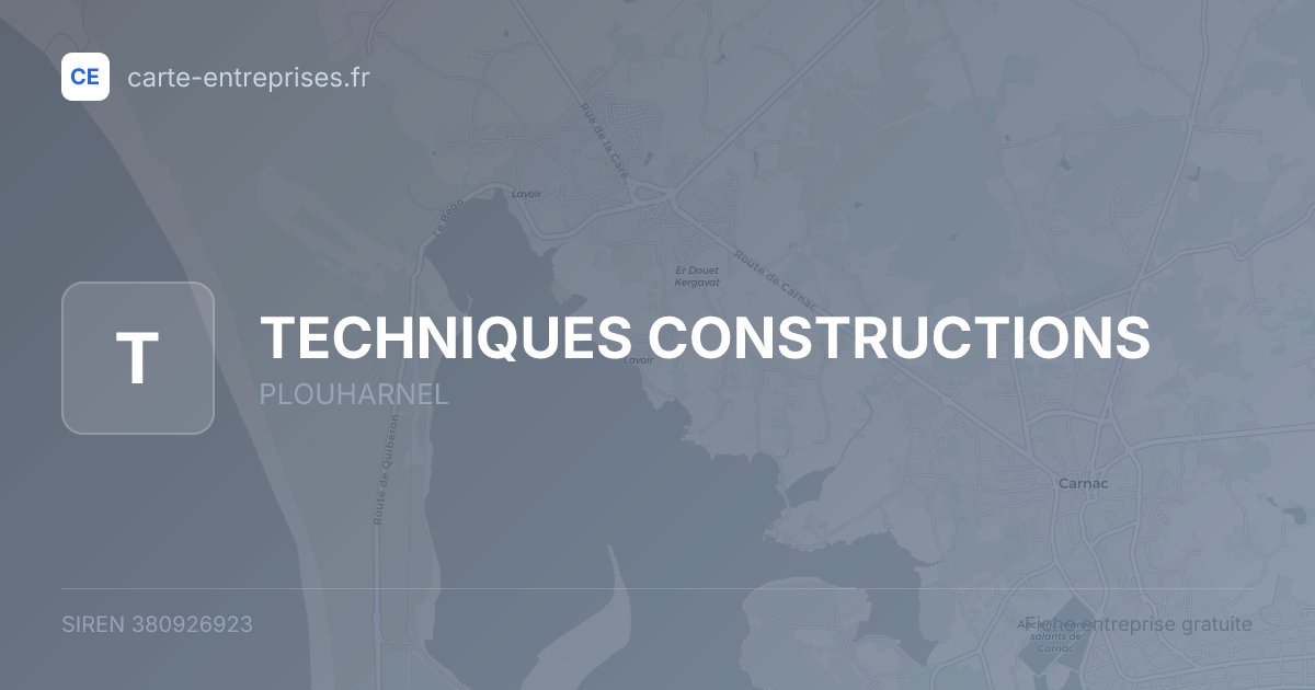 TECHNIQUES CONSTRUCTIONS — 380926923 — fiche entreprise