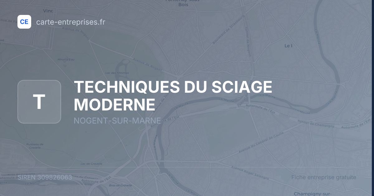 TECHNIQUES DU SCIAGE MODERNE — 309826063 — fiche entreprise