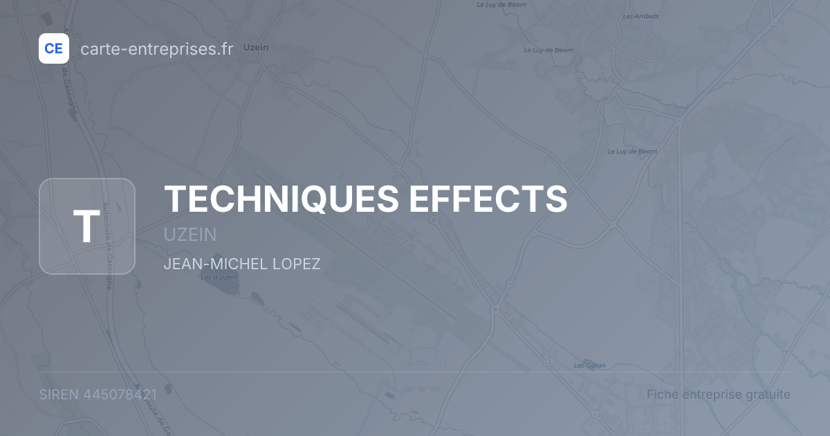 TECHNIQUES EFFECTS — 445078421 — fiche entreprise