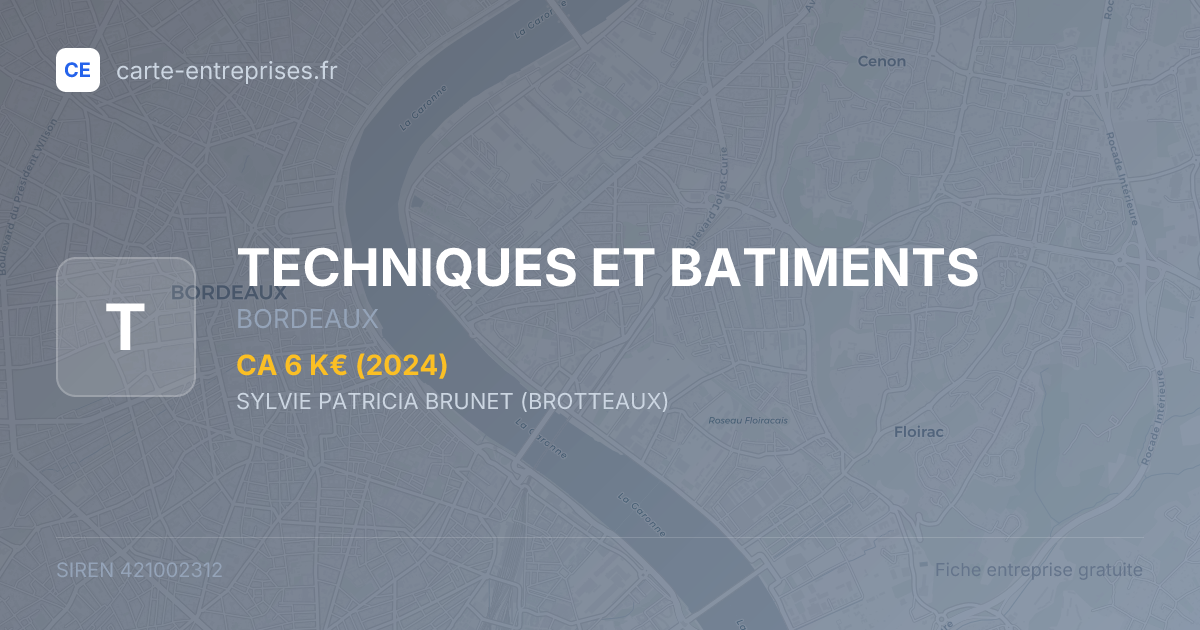 TECHNIQUES ET BATIMENTS — 421002312 — fiche entreprise