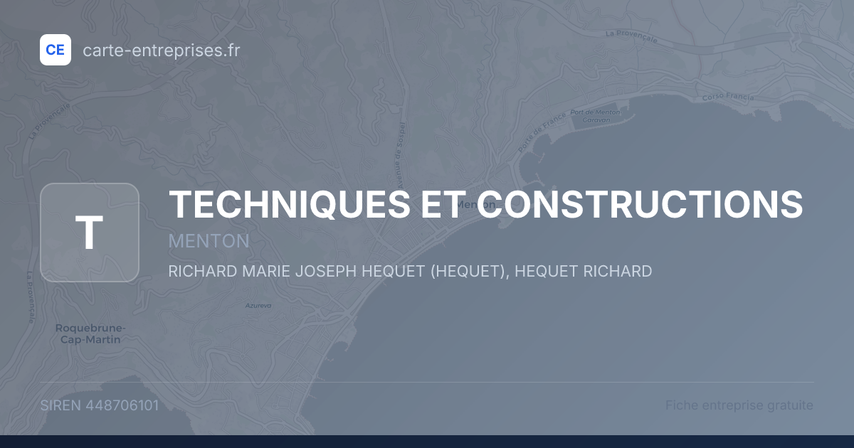 TECHNIQUES ET CONSTRUCTIONS — 448706101 — fiche entreprise