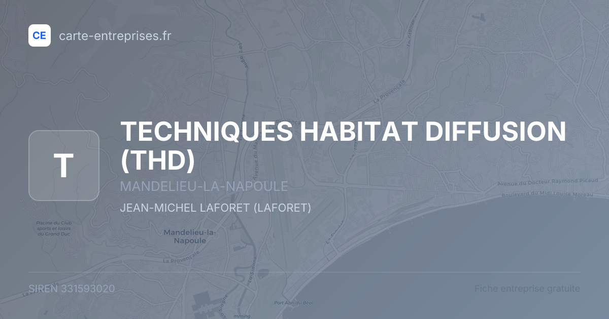 TECHNIQUES HABITAT DIFFUSION (THD) — 331593020 — fiche entreprise