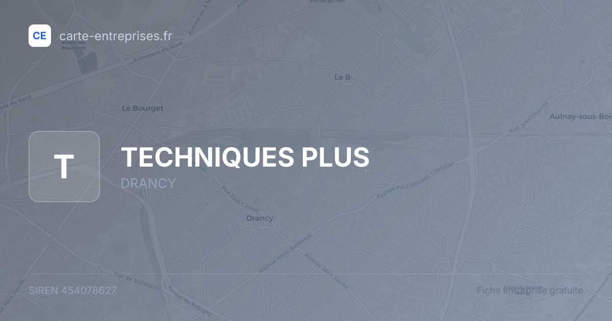 TECHNIQUES PLUS — 454078627 — fiche entreprise