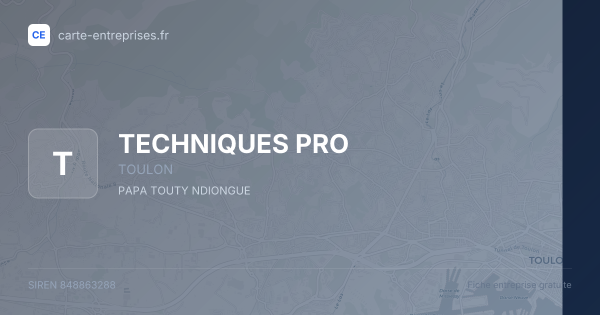 TECHNIQUES PRO — 848863288 — fiche entreprise