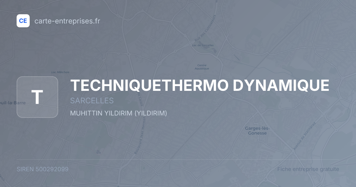 TECHNIQUETHERMO DYNAMIQUE — 500292099 — fiche entreprise