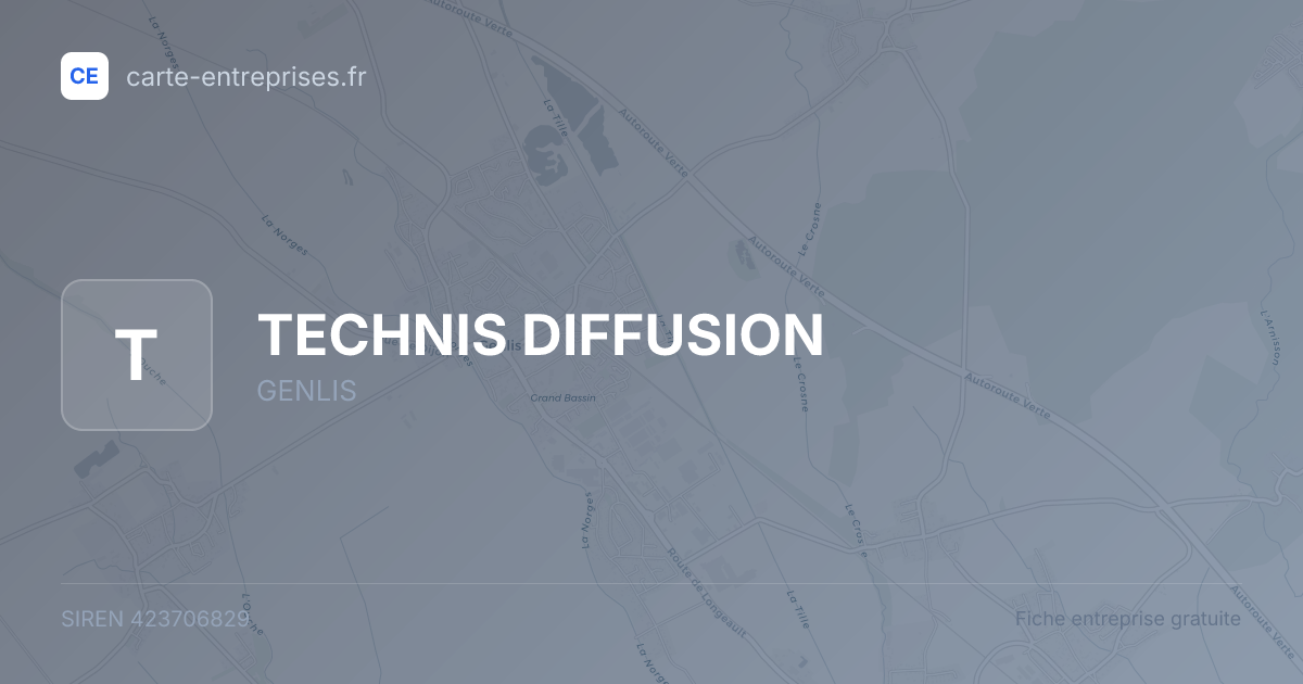 TECHNIS DIFFUSION — 423706829 — fiche entreprise