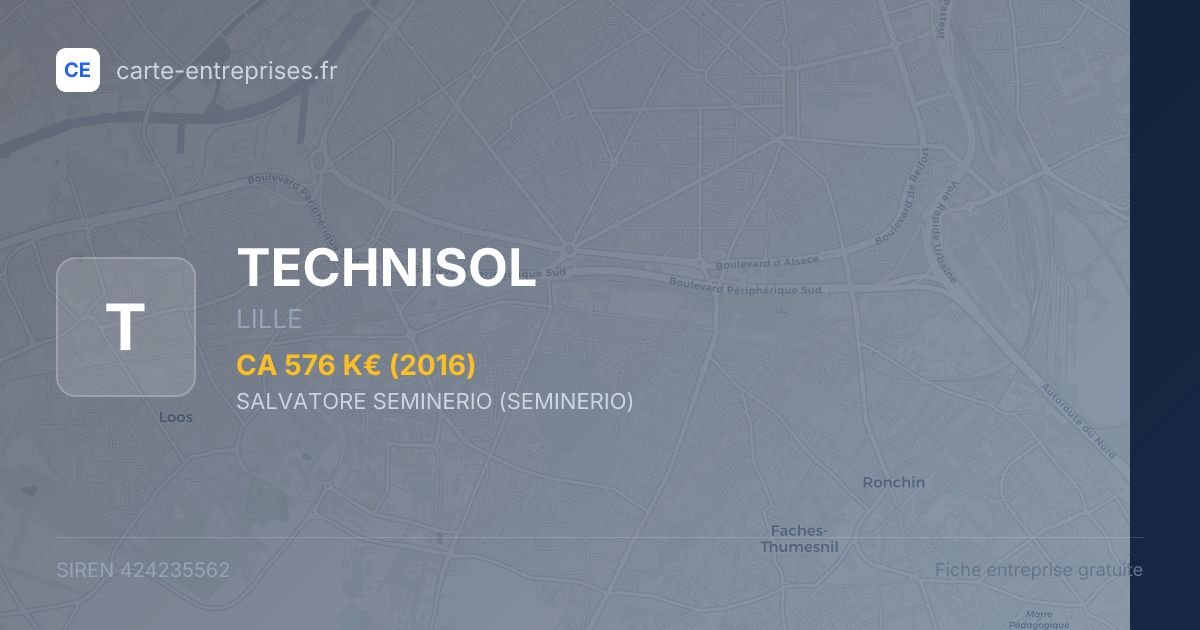 TECHNISOL — 424235562 — fiche entreprise
