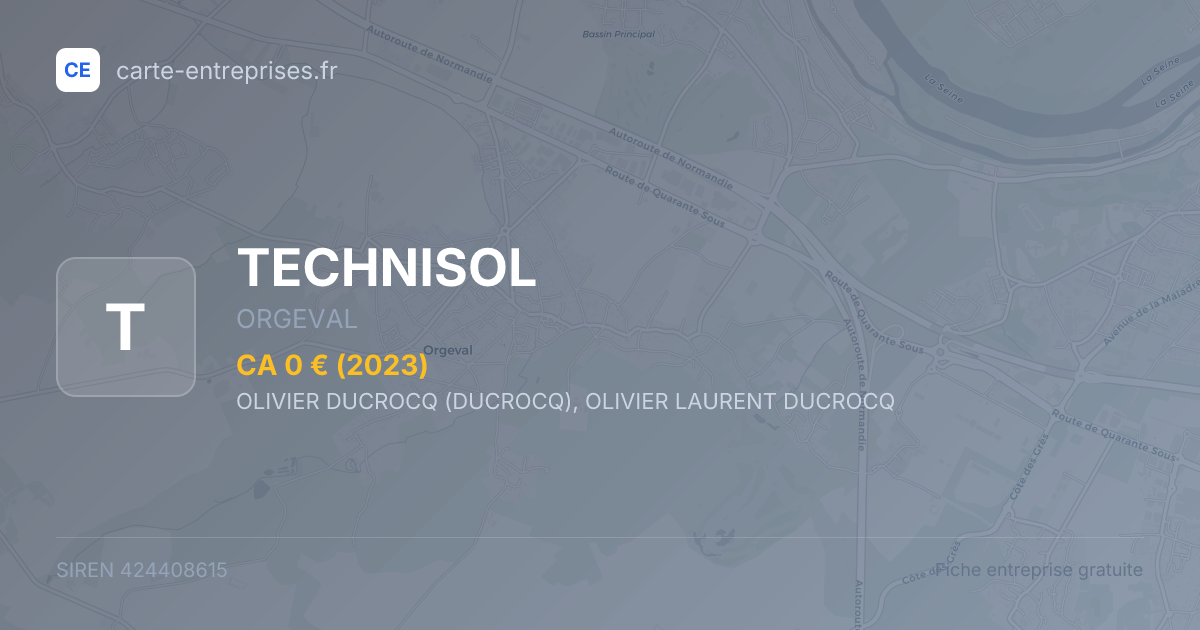 TECHNISOL — 424408615 — fiche entreprise