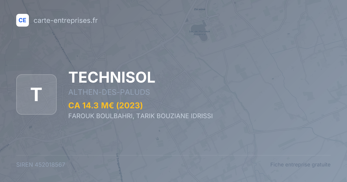 TECHNISOL — 452018567 — fiche entreprise