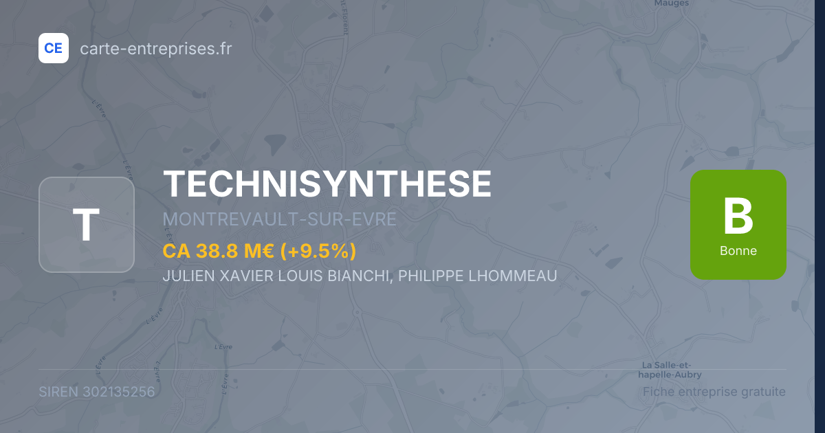 TECHNISYNTHESE — 302135256 — fiche entreprise