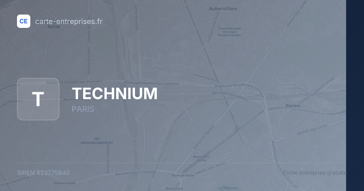 TECHNIUM — 423775840 — fiche entreprise