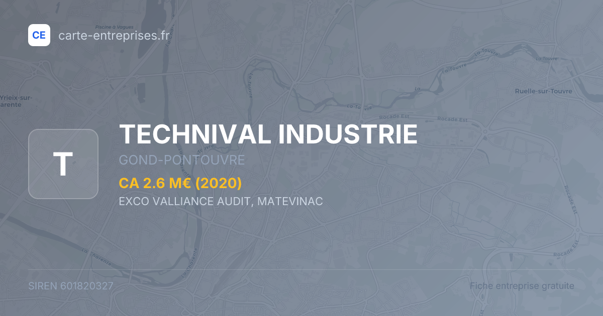 TECHNIVAL INDUSTRIE — 601820327 — fiche entreprise