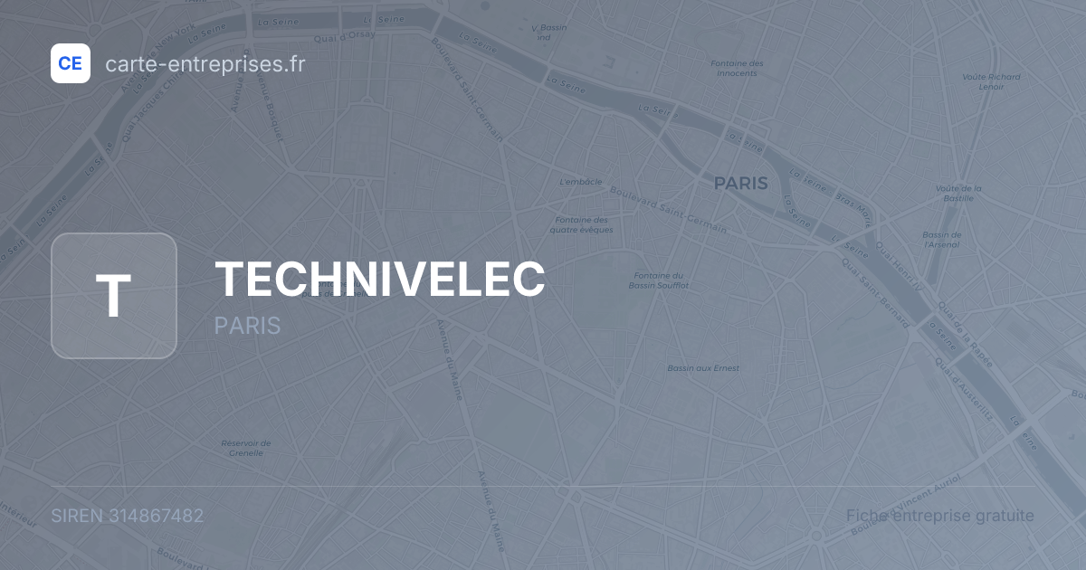 TECHNIVELEC — 314867482 — fiche entreprise