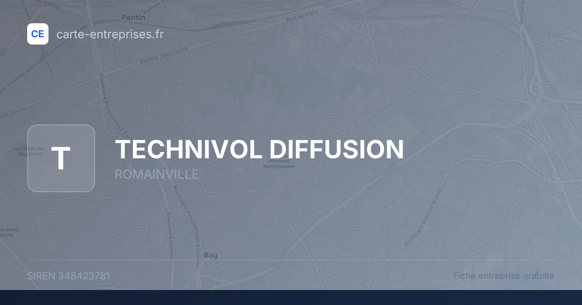 TECHNIVOL DIFFUSION — 348423781 — fiche entreprise