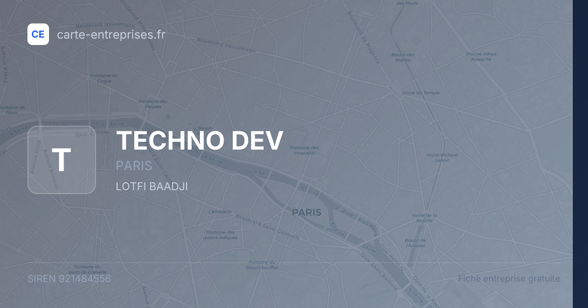 TECHNO DEV — 921484556 — fiche entreprise