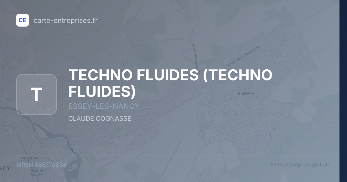TECHNO FLUIDES — 488775834 — fiche entreprise