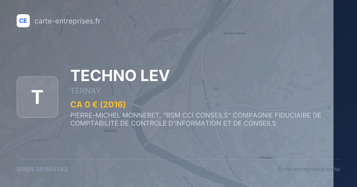 TECHNO LEV — 391554482 — fiche entreprise