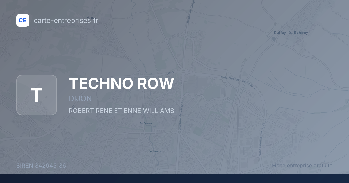 TECHNO ROW — 342945136 — fiche entreprise