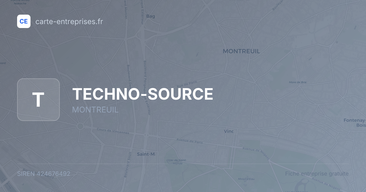 TECHNO-SOURCE — 424676492 — fiche entreprise