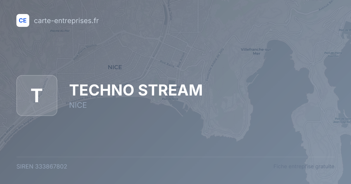 TECHNO STREAM — 333867802 — fiche entreprise