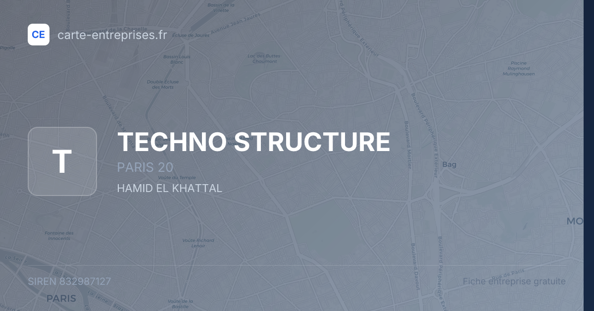 TECHNO STRUCTURE — 832987127 — fiche entreprise