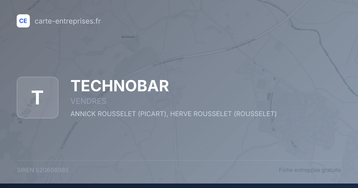 TECHNOBAR — 520608985 — fiche entreprise